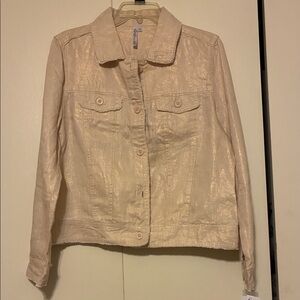 Lulu-B Shimmering Cream Jean Jacket